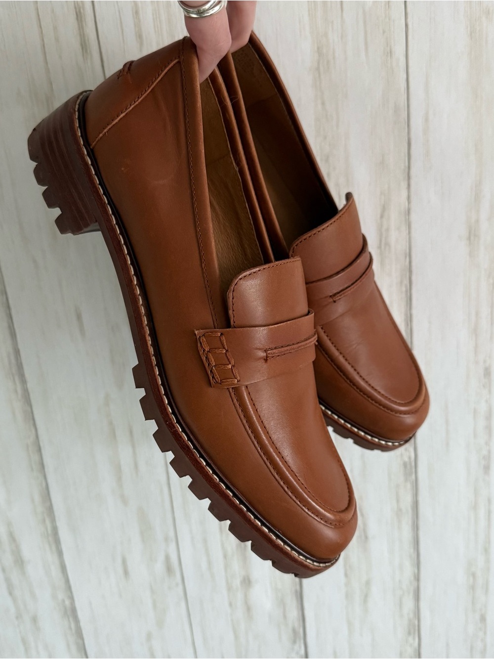 Madewell The Corinne Lugsole Loafer Brown Leather 9.5 NWOB - Picture 3 of 9